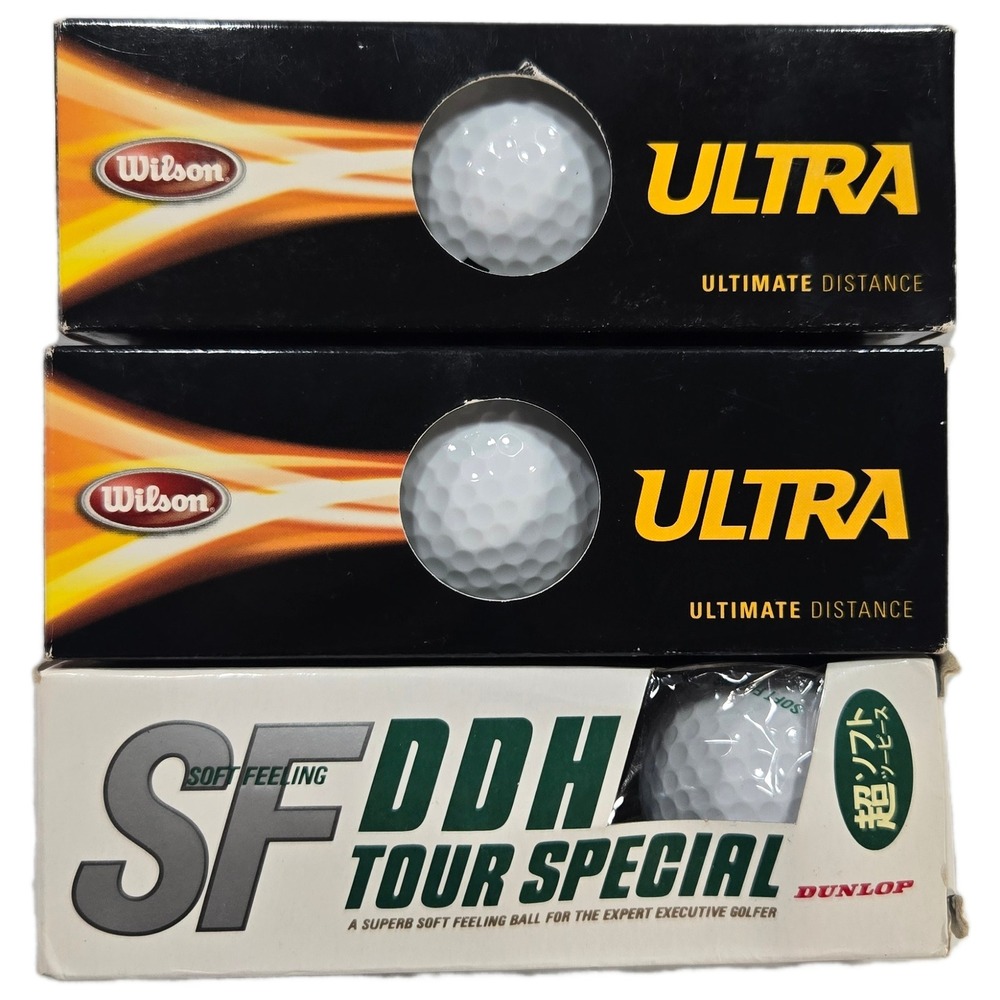 9 Golf Balls Wilson Ultra Ultimate Distance & Dunlop DDH Tour Special SF Sleeves